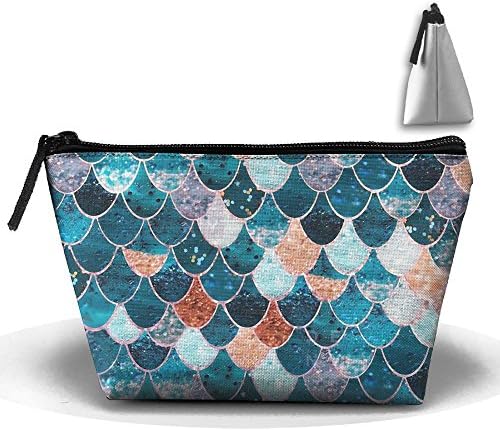 Glitter Mermaid Scales Cosmetic Makeup Bag Handy Purse Makeup Pouch Clutch Organizer Travel Storage Bag