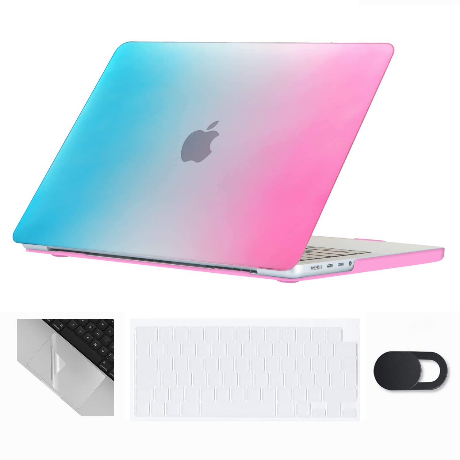 Se7enline Compatible with MacBook Pro 16 inch Case 2024 2023 2022 2021 Frosted Hard Shell Cover for A2991 A3403 A2780 A2485 M4 M3 M2 M1 & TPU Keyboard Skin&Webcam Cover&Trackpad Protector,Rainbow