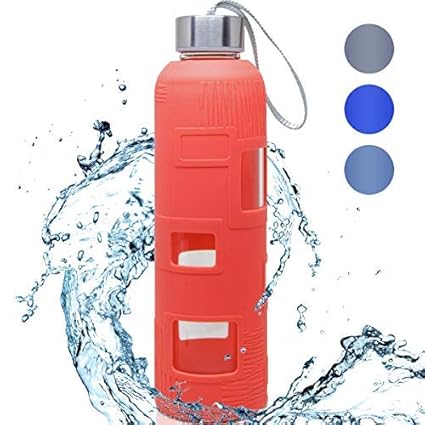 Botella de Agua de Cristal de Borosilicato Deportiva A Prueba de ...