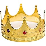 Adorox Gold Royal King Plastic Crown Prince Costume Accessory Adult/K Kid (1)