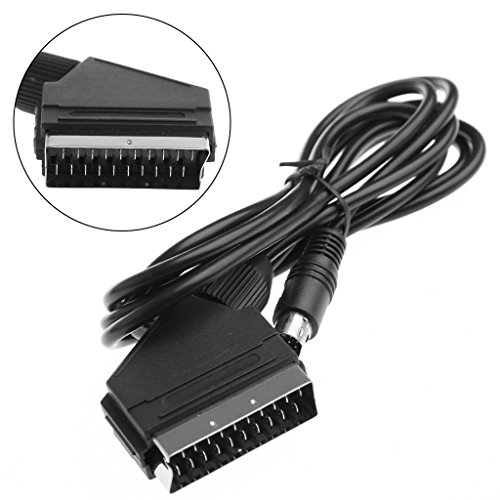 Sixsons Black 1.8M/6FT Scart AV TV Video Cable Lead For Sega Saturn NTSC & PAL Version - Thumbnail 2