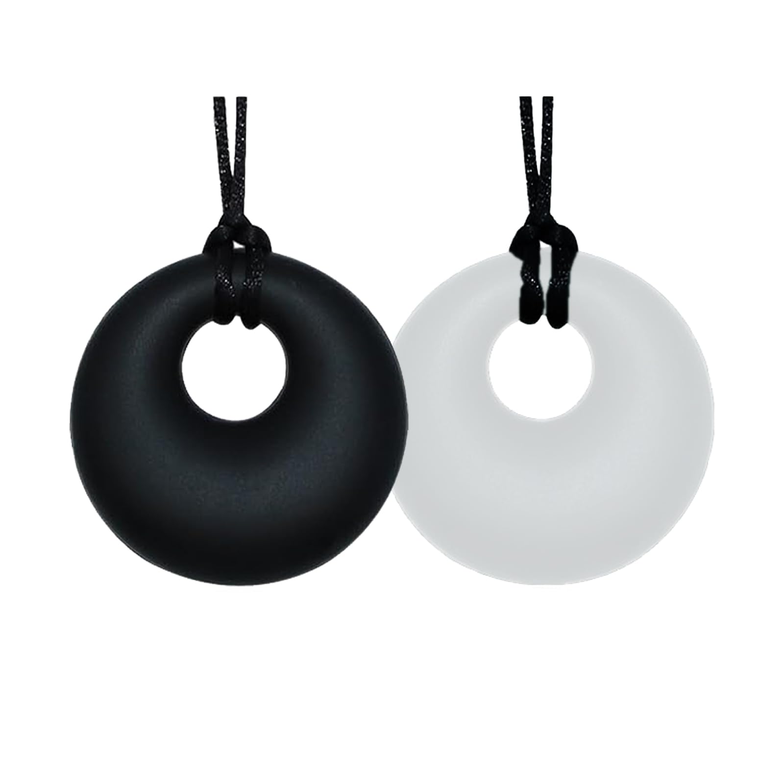 2 Pack Chew Sensory Necklace – Best for Kids or Adults that Like Biting or Have Autism – Perfectly Silicone Chewy Teether Toys - Chewing Pendant for Boys & Girls