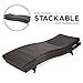 Best Choice Products Modern Outdoor Adjustable Wicker Chaise Lounge Chair with 4 Backrest Settings, Folding Legs, and Stackable Curved Design, Brown