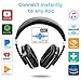Active Noise Cancelling Bluetooth Headphones Wireless Canceling Microphone Low Bass Response APTX Hi-Fi Audio Over Ear Protein Ear Pads Foldable Hard Case Travel Work Computer TV Sports Steel Black