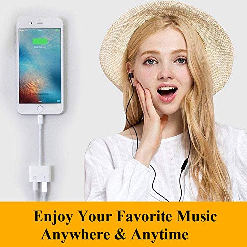 [Apple MFi Certified] for iPhone Headphones Adapter, 2 in 1 Lightning to 3.5mm Headphone Aux