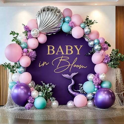 Gallety Purple Round Backdrop Cover