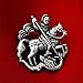 ST.GEORGE ON HORSE SLAYING DRAGON CHRISTIAN ART SILVER LAPEL PIN GIFT BOX