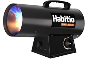 Habitio 60,000 BTU Forced Air Propane Heater, Portable Torpedo Heater for Jobsite, Garage, and Construction Sites, 10 ft Hose with Regulator Included