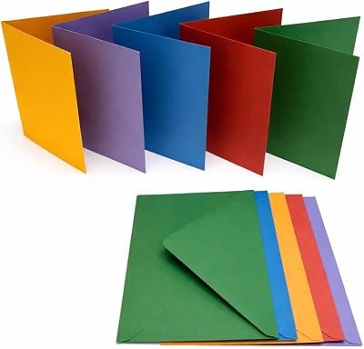Craft UK 281 C6 Card and Envelope Pack of 50 Mixed Bright 100gsm