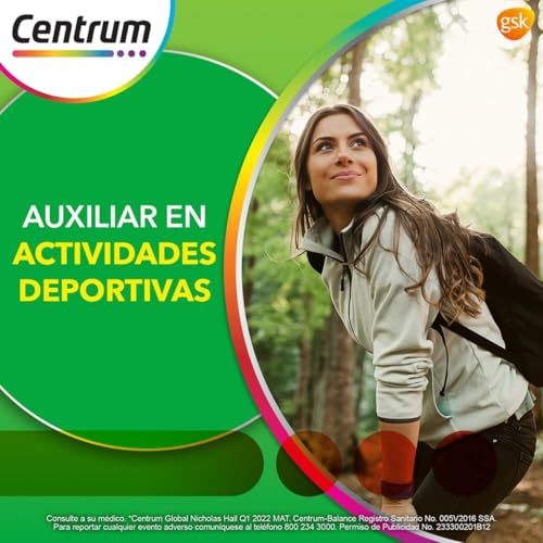 Centrum Multivitamínico Balance com Magnesio, Vitamina C, Hierro, Potasio y Zinc, 100 Tabletas