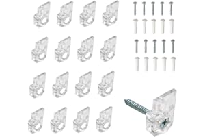ZTEOFO 20 Set of Mirror Holder Clips, Mirror Holder Clips Kit,Glass Retainer Clips Kit,Glass Crystal Clear Plastic Mirror Cli