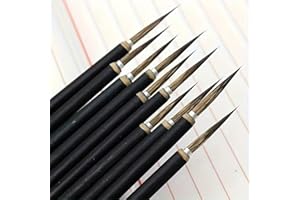 3pcs Ultra-Fine Detail Paint Brush Set,Professional Micro Art Brushes for Watercolor,Oil & Acrylic Painting,Nylon Bristles