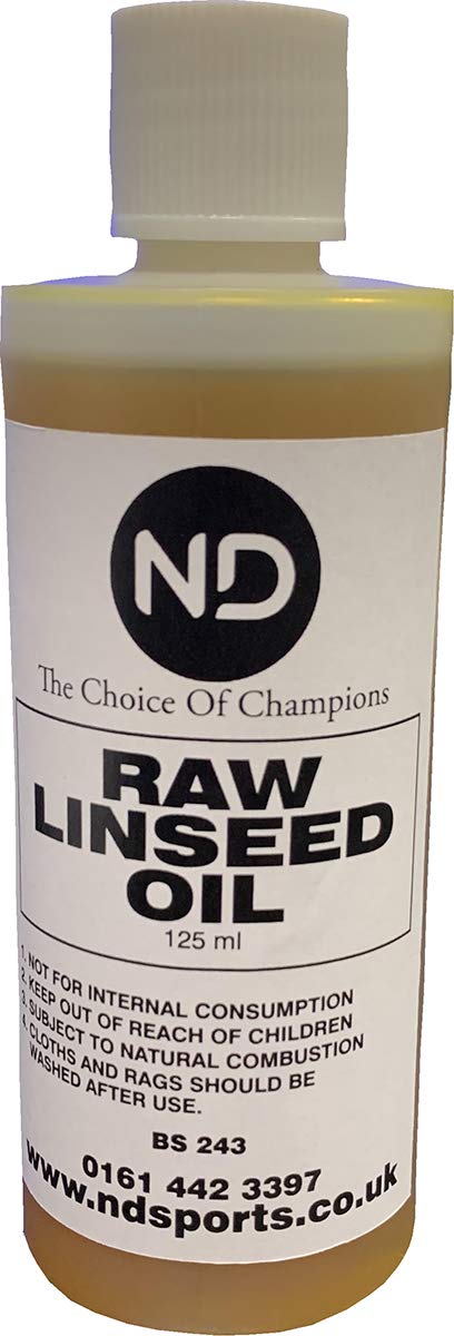ND Sports Raw Linseed Oil – 125ml Bottle | 100% Pure & Natural | Wood Treatment, Cricket Bat Conditioning & Leather Preservation