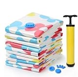Nimble House 1 set of 8 Pcs of Vacuum Space Saver Bag 2 Different Size With 1 Hand pump (100X70cm)(80X60cm)