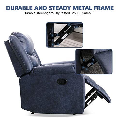 ANJ-Recliner-Chair-with-Overstuffed-Arm-and-Back-Breathable-Bonded-Leather-Classic-Recliner-Single-Sofa-Home-Theater-Seating-R5044-Navy