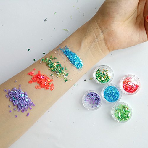 Allwon Body Glitter Cosmetic Makeup Eyeshaodw Glitters for Face Body Hair Nail Art,12pcs (Gold)