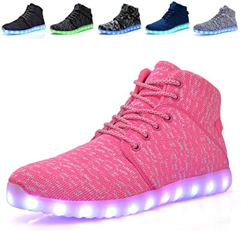 MONEM EOUGGZL High Top LED Light up Shoes Fashion Sneakers for Kids Girls Boys