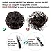 AISI QUEENS 100% Human Hair Bun Extensions 2PCS Curly Wavy Messy Bun Hair Extension Scrunchies Elegant Chignons Wedding Hair Piece for Women and Kids(Color:Natural color)