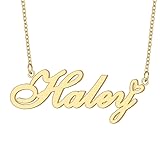 Haley Personalized Name Necklaces 18K Gold Plated