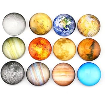 SINKSONS Planetary pattern Refrigerator Magnets - 12 Pack Fridge Magnets, 1.35 Inches Diameter, Best Housewarming Home Decorations Gift.