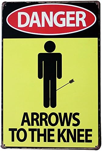 ARROWS TO THE KNEE Metal Motto Sign Retro Letter Plate for home office party modern wall holiday decoration