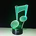 Visual 3D Night light Note Shape 2D Table Lamp for Music Guitar lovers toys Musical instruments Gift Acrylic LED lighting Furniture Decorative colorful 7 color change household Home Desk Accessories