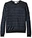 Calvin Klein Men's Merino Space Dye Stripe Crew Neck Sweater
