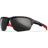 Wiley X JAKL American Sniper Brand Captivate Ballistic Rated Sunglasses, Safety Glasses UV Eye Protection for Shooting and Outdoor Matte Black & Red Frames, Black Mirror Lenses