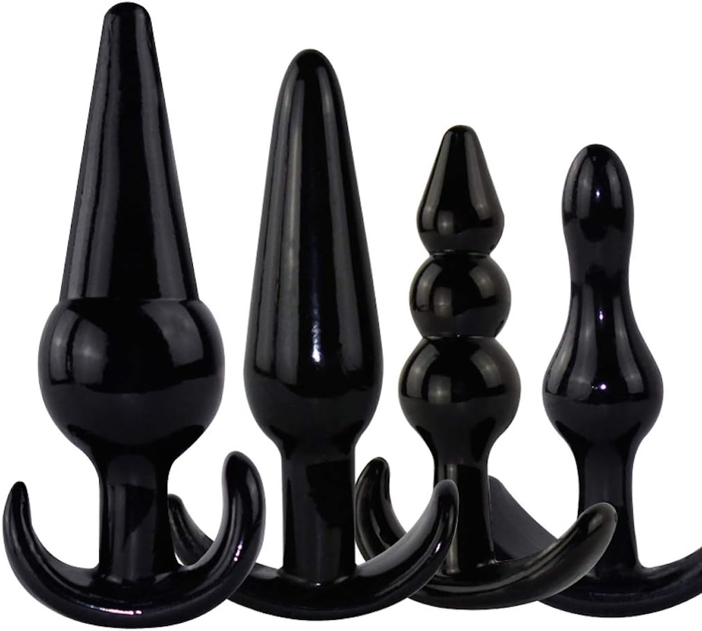 YLU 4Pcs Silicone Plug Pull Beads Training Set (Black)