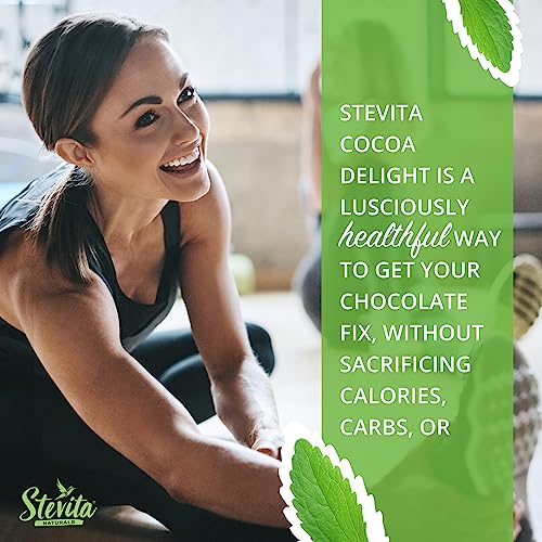 Stevita Cocoa Delight 4.2 oz Natural Cocoa Powder with Stevia For Hot Cocoa, Smoothies