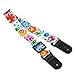 CLOUDMUSIC Tenor Concert Soprano Baritone Ukulele Strap Coloful Floral Pattern Straps With 2 Buttons For Adult Size And Kids Peacock Flowers In White