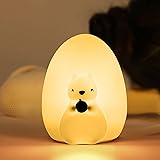 Squirrel Kids Night Light, Cute Silicone Baby Night Light with Touch Control, Squishy Portable Rechargeable Led Animal Nusery