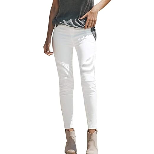 Doublehero Damen Skinny Elegant Jeanshose Denim Hosen Hohe Taille Einfarbig Länge Jeans, Mode Schlank Leggings Bleistift Slim
