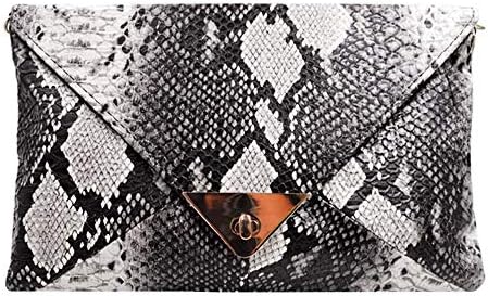 Dolce Na Women Snakeskin Pattern Handbag Envelope Clutch Bag Retro Purse