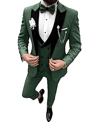Wangyue Prom Suit Tuxedo Sets 3 Pieces Hunt Green