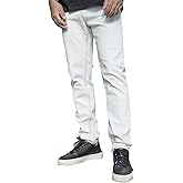 Heyfanee Mens Slim Fit Jeans Stretch Designer Denim Pants for Men Skinny Tapered Leg Stone Wash White 28