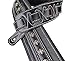 Walker & Williams C-35-BLK Smooth Texture Premium Black Full Grain Leather Soft Padded Guitar Strap with Metal Crosses For Acoustic, Electric, And Bass Guitars