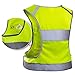 EvoLike Reflective Vest of Unique Design for Running Walking Cycling Jogging Motorcycle with Pocket + 4 High Visibility Wristbands + Bag (Fluorescent Yellow, Size L/XL)