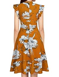 Vestido de trabajo con volantes y cuello en V para mujer