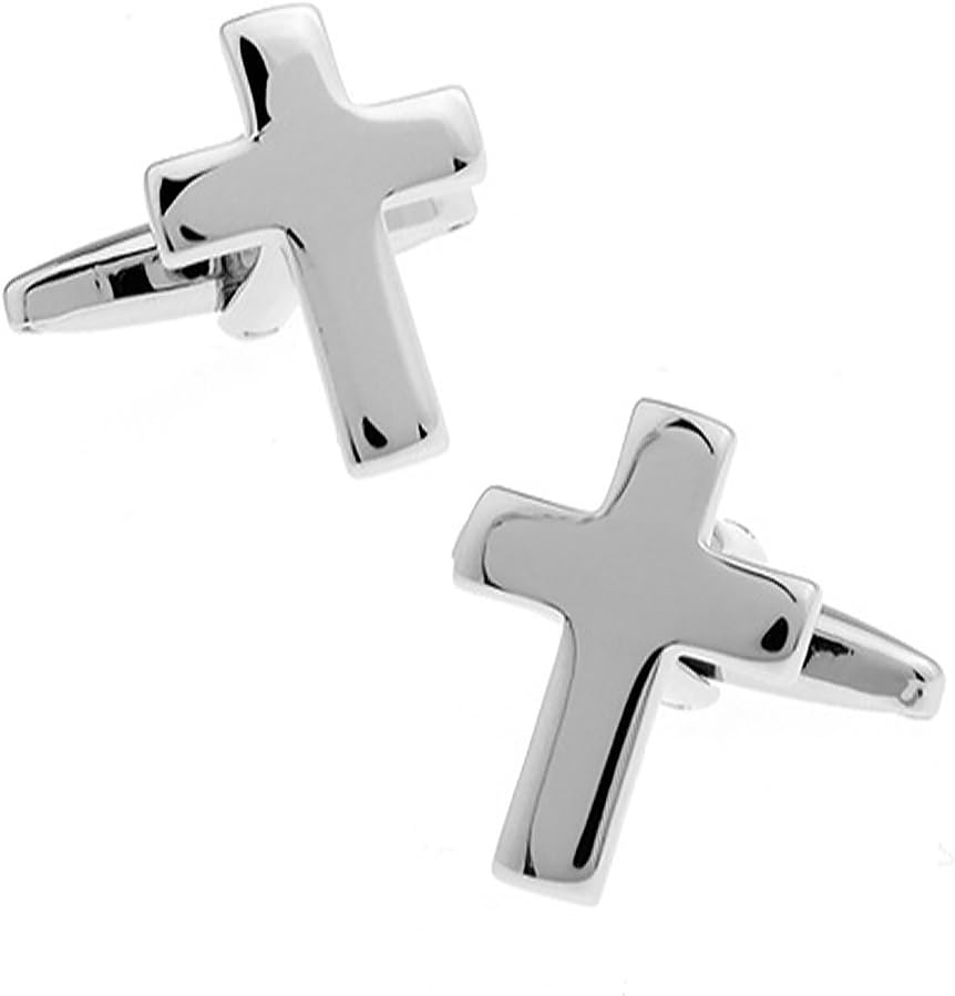 Ashton and FinchReligious Silver Cross Cufflinks – Novelty Cross Religious Gifts & Presents for Men – Stylish Cufflinks for Men of Faith