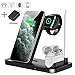 Wireless Charger, QI-EU 4 in 1 Qi-Certified 18W Fast Charging Station Compatible Apple Watch Airpods iPhone Se/11/11pro/X/XS/XR/Xs Max/8/8 Plus, Wireless Charging Stand Compatible Samsung S20/S10
