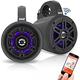 Pyle Waterproof Rated Bluetooth Marine Tower Wakeboard Subwoofer Speaker System with Wireless Music Streaming & LED Lights (4