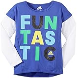 Adidas Toddler Girls' Long Sleeve Graphic Tee Shirt, Am Night Flash, 4