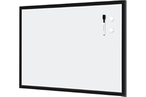 Amazon Basics Magnetic Dry Erase Whiteboard, 35"W x 23"H, Black Wooden Frame