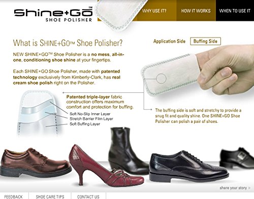Shine To Go Shoe Polisher, Black (Pack of 24)