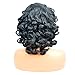 Yviann Fluffy Wavy Black Synthetic Hair Wig Short Curly Wigs Natural Looking Halloween Costume Wigs for Black Women