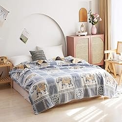 MEJU Elephant Check Geometric Muslin Lightweight