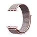 QIENGO Compatible with Apple Watch Band 38MM, Nylon Sport Loop Hook Loop Fastener Adjustable Closure Wrist Strap Replacment Band Compatible with iWatch Series 1/2 / 3, 38mm, Pink Sand