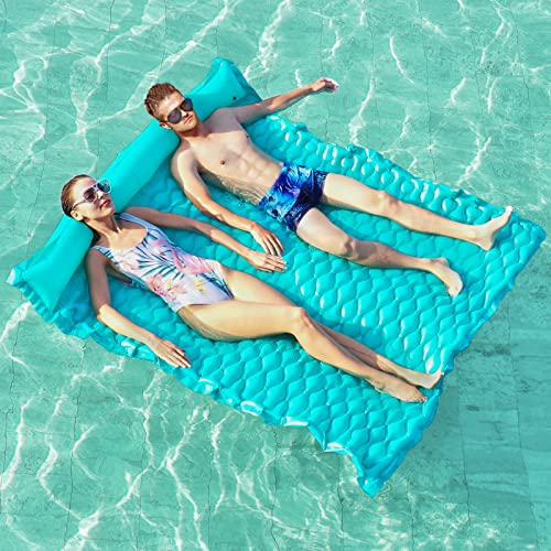 Inflatable floating mat for lake