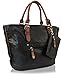 Scarleton Tote Bag for Women, Faux Leather Purses and Handbags, Shoulder Bag, Top Handle Satchel, Hobo Bag with Pouch, H103501 - Black